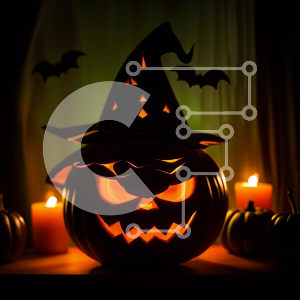 Intra Συλλεκτικό Ξύλινο Παζλ Plywood  4mm - Τρομακτικό αποκριάτικο φανάρι με τρομακτικό πρόσωπο Σε Ξύλινο Κουτί - Διαστάσεις Puzzle: 10x10 cm – 25 κομμάτια