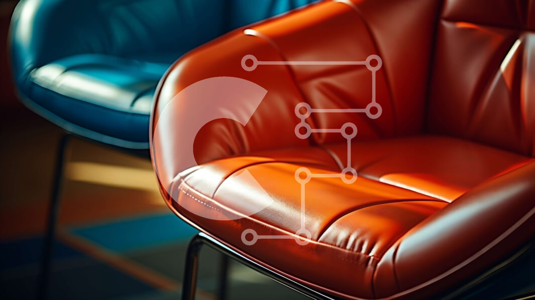 Intra Συλλεκτικό Ξύλινο Παζλ Plywood  4mm - Κόκκινες δερμάτινες καρέκλες σε μοντέρνο δωμάτιο με παράθυρο Σε Ξύλινο Κουτί - Διαστάσεις Puzzle: 10x10 cm – 25 κομμάτια