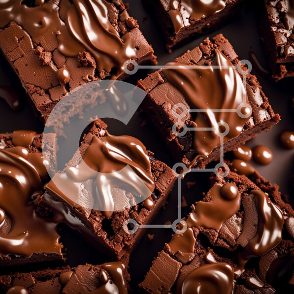 Σετ των 2 Intra Συλλεκτικό Ξύλινο Παζλ Plywood  4mm - Λαχταριστά Brownies σοκολάτας με ακαταμάχητη σάλτσα σοκολάτας Σε Ξύλινο Κουτί - Διαστάσεις: 10x10 cm – 25 κομμάτια