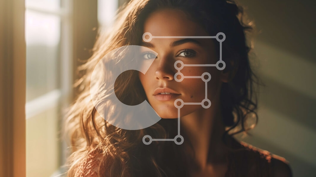 Intra Συλλεκτικό Ξύλινο Παζλ Plywood  4mm - Σοβαρή γυναίκα με κόκκινη μπλούζα με σπαστά καστανά μαλλιά Σε Ξύλινο Κουτί - Διαστάσεις Puzzle: 10x10 cm – 25 κομμάτια