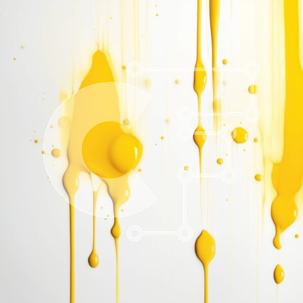 Intra Συλλεκτικό Ξύλινο Παζλ Plywood  4mm - Ζωντανή κίτρινη μπογιά που στάζει σε κοντινό πλάνο Σε Ξύλινο Κουτί - Διαστάσεις Puzzle: 10x10 cm – 25 κομμάτια