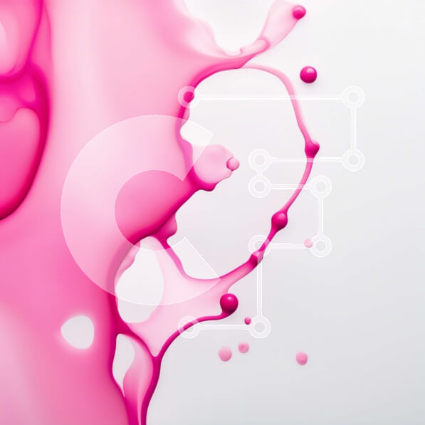 Intra Συλλεκτικό Ξύλινο Παζλ Plywood  4mm - Ζωντανή κοντινή φωτογραφία με ροζ υγρό που εκτοξεύεται σε λευκή επιφάνεια Σε Ξύλινο Κουτί - Διαστάσεις Puzzle: 10x10 cm – 25 κομμάτια