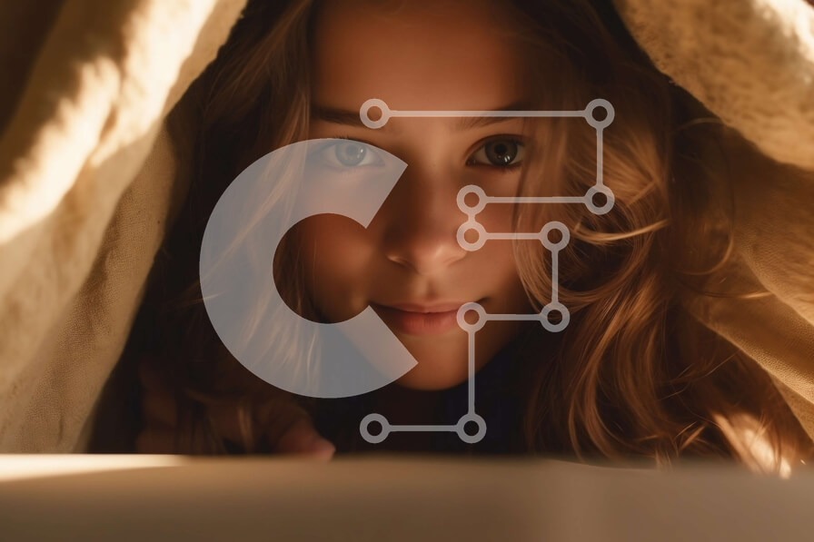 Intra Συλλεκτικό Ξύλινο Παζλ Plywood  4mm - Άνετη και οικεία εικόνα ενός νεαρού κοριτσιού κάτω από μια κουβέρτα Σε Ξύλινο Κουτί - Διαστάσεις Puzzle: 10x10 cm – 25 κομμάτια