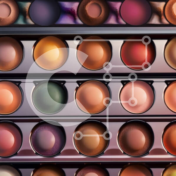 Σετ των 2 Intra Συλλεκτικό Ξύλινο Παζλ Plywood  4mm - Εκπληκτική κοντινή πλάνο παλέτας μακιγιάζ με πολλές αποχρώσεις Σε Ξύλινο Κουτί - Διαστάσεις: 10x10 cm – 25 κομμάτια