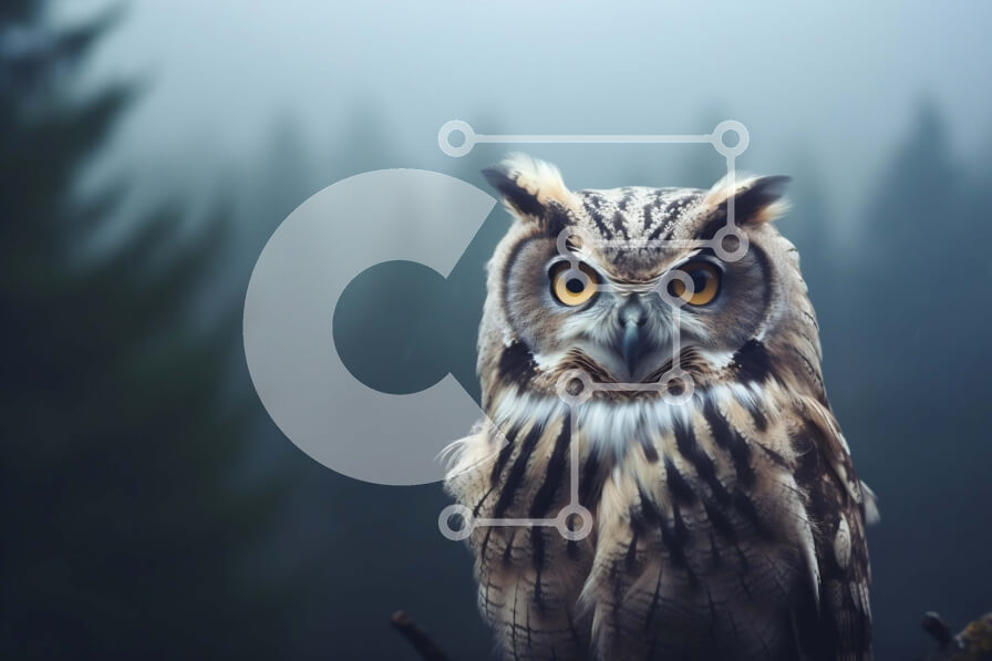 Intra Συλλεκτικό Ξύλινο Παζλ Plywood  4mm - Κουκουβάγια σκαρφαλωμένη σε κλαδί σε ένα δάσος Σε Ξύλινο Κουτί - Διαστάσεις: 10x10 cm – 25 κομμάτια