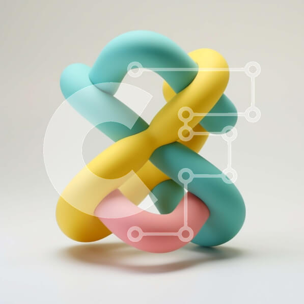 Intra Συλλεκτικό Ξύλινο Παζλ Plywood  4mm - Πολύχρωμο αφηρημένο γλυπτό με πλεγμένους σωλήνες Σε Ξύλινο Κουτί - Διαστάσεις: 10x10 cm – 25 κομμάτια