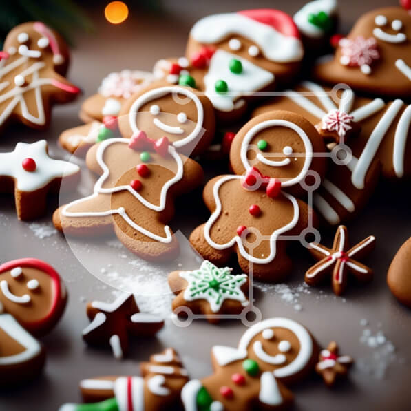 Σετ των 2 Intra Συλλεκτικό Ξύλινο Παζλ Plywood  4mm - Λαχταριστό πιάτο με μπισκότα μελόψωμο διακοσμημένο με γλάσο και ζαχαρωτά Σε Ξύλινο Κουτί - Διαστάσεις: 10x10 cm – 25 κομμάτια