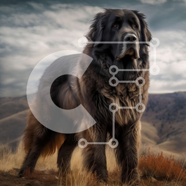 Intra Συλλεκτικό Ξύλινο Παζλ Plywood  4mm - Όμορφη εικόνα ενός σκύλου σε μια βραχώδη πλαγιά με θέα στο βουνό Σε Ξύλινο Κουτί - Διαστάσεις: 10x10 cm – 25 κομμάτια