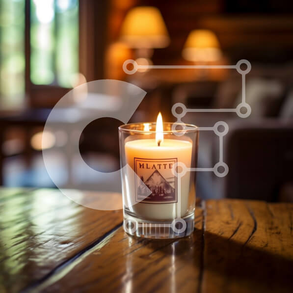 Intra Συλλεκτικό Ξύλινο Παζλ Plywood  4mm - Χαλαρωτική ατμόσφαιρα με γυάλινο κερί και θέα στο δάσος Σε Ξύλινο Κουτί - Διαστάσεις Puzzle: 10x10 cm – 25 κομμάτια