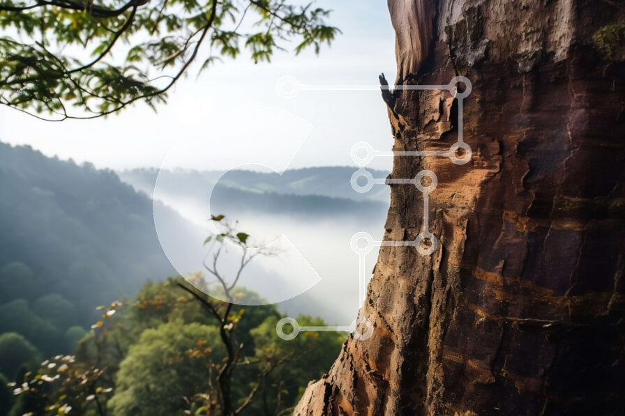 Intra Συλλεκτικό Ξύλινο Παζλ Plywood  4mm - Misty Forest με κορμό δέντρου και σκαρφαλωμένο πουλί Σε Ξύλινο Κουτί - Διαστάσεις: 10x10 cm – 25 κομμάτια