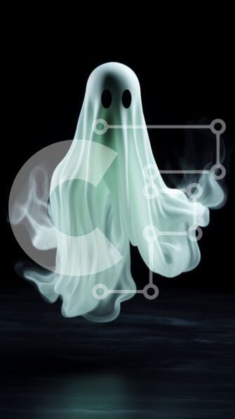 Intra Συλλεκτικό Ξύλινο Παζλ Plywood  4mm - Λευκό φάντασμα με καπνό το Halloween Σε Ξύλινο Κουτί - Διαστάσεις Puzzle: 10x10 cm – 25 κομμάτια