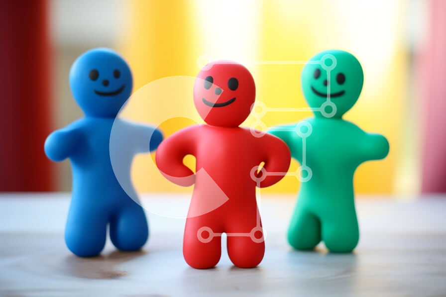 Intra Συλλεκτικό Ξύλινο Παζλ Plywood  4mm - Πολύχρωμες φιγούρες παιχνιδιών σε ξύλινο τραπέζι Σε Ξύλινο Κουτί - Διαστάσεις: 10x10 cm – 25 κομμάτια