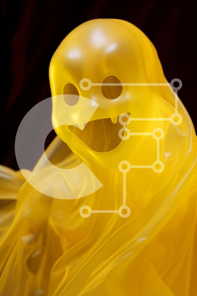 Intra Συλλεκτικό Ξύλινο Παζλ Plywood  4mm - Κίτρινο ειδώλιο φαντασμάτων τυλιγμένο σε πλαστικό Σε Ξύλινο Κουτί - Διαστάσεις Puzzle: 10x10 cm – 25 κομμάτια