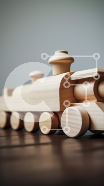 Intra Συλλεκτικό Ξύλινο Παζλ Plywood  4mm - Γοητευτικό ξύλινο τρενάκι παιχνιδιών σε ένα παιχνιδιάρικο περιβάλλον Σε Ξύλινο Κουτί - Διαστάσεις: 10x10 cm – 25 κομμάτια