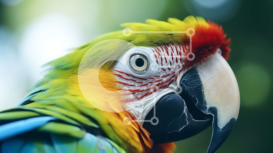 Σετ των 2 Intra Συλλεκτικό Ξύλινο Παζλ Plywood  4mm - Πολύχρωμος παπαγάλος που στέκεται και κοιτάζει κάτι Σε Ξύλινο Κουτί - Διαστάσεις: 10x10 cm – 25 κομμάτια