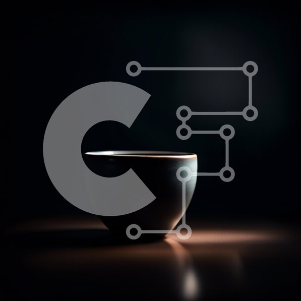 Intra Συλλεκτικό Ξύλινο Παζλ Plywood  4mm - Κομψή εικόνα ενός φλιτζανιού μαύρου καφέ σε μια σκοτεινή επιφάνεια Σε Ξύλινο Κουτί - Διαστάσεις Puzzle: 10x10 cm – 25 κομμάτια