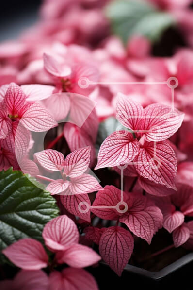 Σετ των 2 Intra Συλλεκτικό Ξύλινο Παζλ Plywood  4mm - Όμορφη κινηματογράφηση σε πρώτο πλάνο ενός ροζ λουλουδιού με πράσινα φύλλα Σε Ξύλινο Κουτί - Διαστάσεις: 10x10 cm – 25 κομμάτια