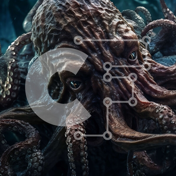 Intra Συλλεκτικό Ξύλινο Παζλ Plywood  4mm - Εκπληκτική εικόνα χταποδιού με μεγάλα πλοκάμια και κορόιδα Σε Ξύλινο Κουτί - Διαστάσεις: 10x10 cm – 25 κομμάτια