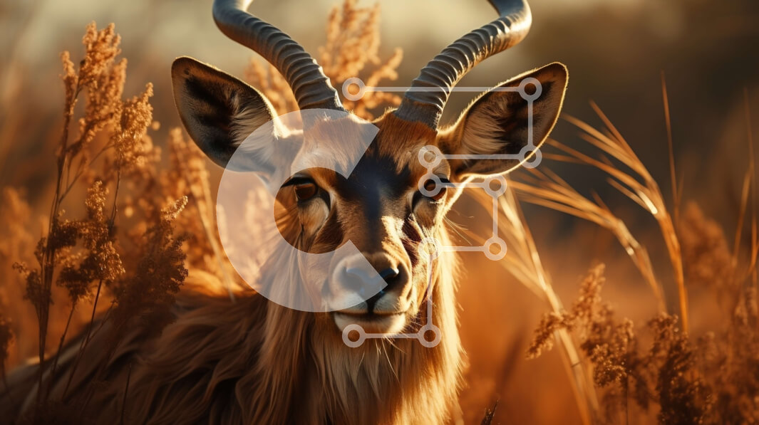 Intra Συλλεκτικό Ξύλινο Παζλ Plywood  4mm - Εκπληκτική εικόνα ενός αρσενικού Impala στο φυσικό του περιβάλλον Σε Ξύλινο Κουτί - Διαστάσεις: 10x10 cm – 25 κομμάτια