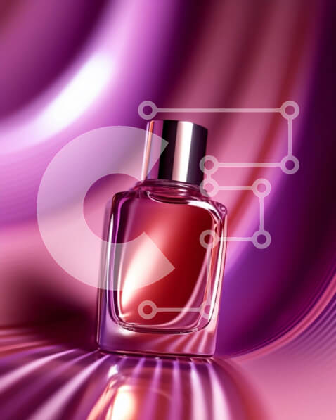 Intra Συλλεκτικό Ξύλινο Παζλ Plywood  4mm - Αφηρημένο φόντο με διαφανές γυάλινο μπουκάλι αρώματος Σε Ξύλινο Κουτί - Διαστάσεις Puzzle: 10x10 cm – 25 κομμάτια