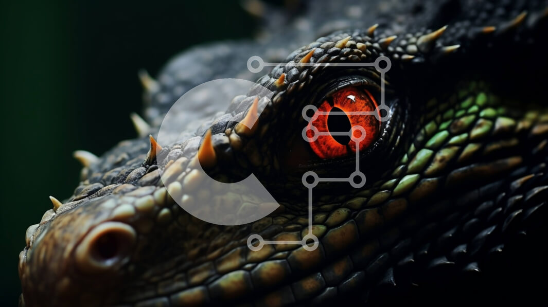 Σετ των 2 Intra Συλλεκτικό Ξύλινο Παζλ Plywood  4mm - Κοντινό πλάνο του κόκκινου ματιού του ζώου Σε Ξύλινο Κουτί - Διαστάσεις: 10x10 cm – 25 κομμάτια