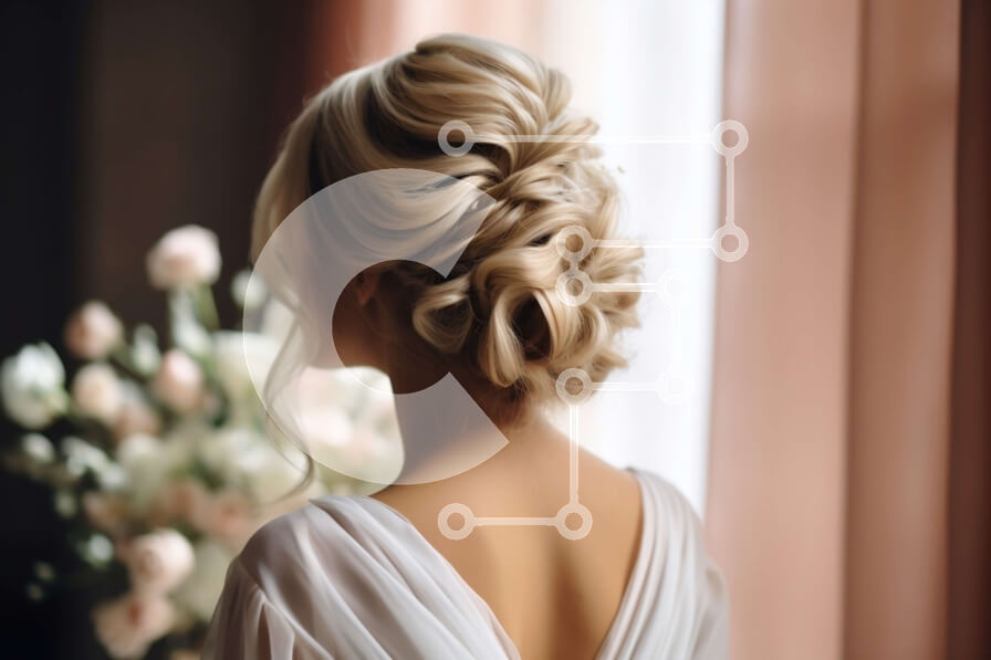 Intra Συλλεκτικό Ξύλινο Παζλ Plywood  4mm - Εκπληκτική εικόνα μιας γυναίκας με λευκό φόρεμα και γαμήλιο πέπλο Σε Ξύλινο Κουτί - Διαστάσεις Puzzle: 10x10 cm – 25 κομμάτια