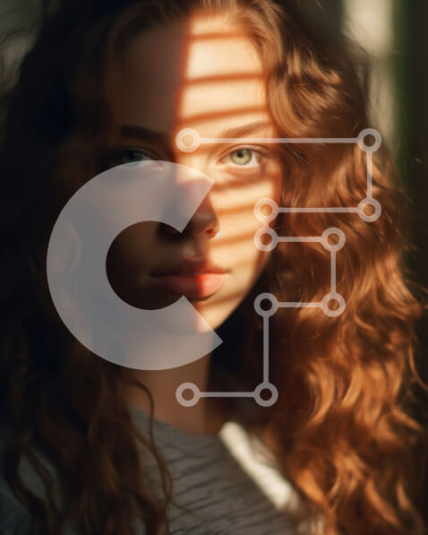 Intra Συλλεκτικό Ξύλινο Παζλ Plywood  4mm - Χαλαρή νεαρή γυναίκα που κοιτάζει έξω από ένα παράθυρο σε ένα αμυδρά φωτισμένο δωμάτιο Σε Ξύλινο Κουτί - Διαστάσεις Puzzle: 10x10 cm – 25 κομμάτια