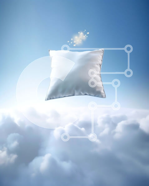 Intra Συλλεκτικό Ξύλινο Παζλ Plywood  4mm - Ονειρικό μαξιλάρι που επιπλέει στον ουρανό ανάμεσα σε χνουδωτά λευκά σύννεφα Σε Ξύλινο Κουτί - Διαστάσεις Puzzle: 10x10 cm – 25 κομμάτια