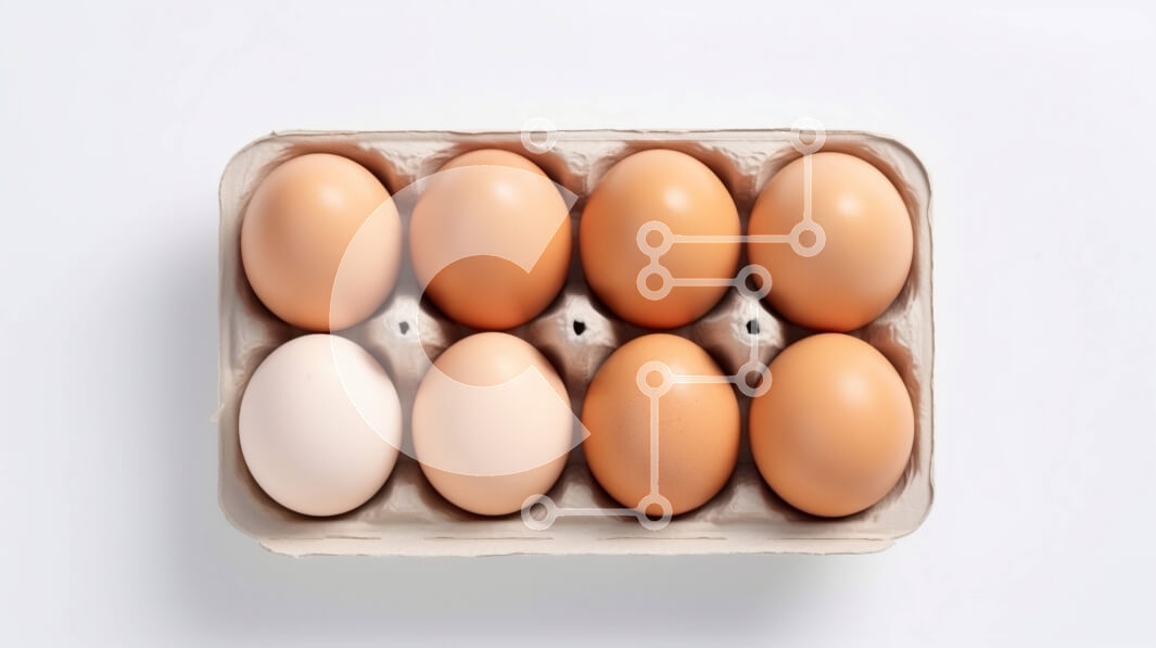 Σετ των 2 Intra Συλλεκτικό Ξύλινο Παζλ Plywood  4mm - Κουτί αυγών με καφέ και λευκά αυγά Σε Ξύλινο Κουτί - Διαστάσεις: 10x10 cm – 25 κομμάτια