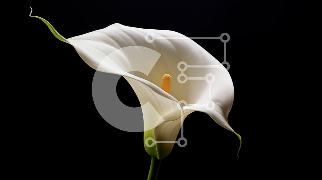 Intra Συλλεκτικό Ξύλινο Παζλ Plywood  4mm - Μονό λευκό Calla Lily σε πορτοκαλί φόντο Σε Ξύλινο Κουτί - Διαστάσεις: 10x10 cm – 25 κομμάτια