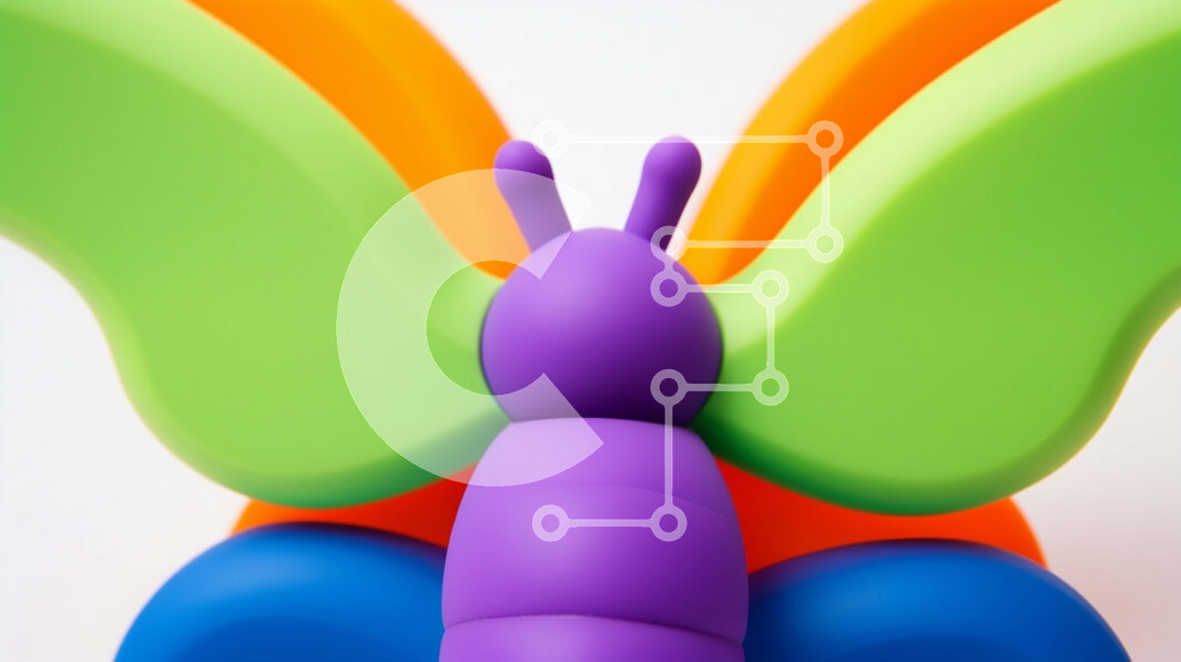 Intra Συλλεκτικό Ξύλινο Παζλ Plywood  4mm - Πολύχρωμο παιχνίδι πεταλούδα κινηματογράφηση σε πρώτο πλάνο Σε Ξύλινο Κουτί - Διαστάσεις: 10x10 cm – 25 κομμάτια