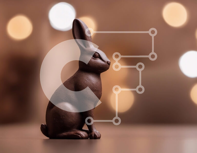 Intra Συλλεκτικό Ξύλινο Παζλ Plywood  4mm - Άγαλμα λαγουδάκι σοκολάτας με φωτισμένο φόντο Σε Ξύλινο Κουτί - Διαστάσεις Puzzle: 10x10 cm – 25 κομμάτια