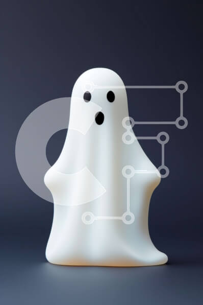 Intra Συλλεκτικό Ξύλινο Παζλ Plywood  4mm - Αγαλμάτιο Λευκό Φάντασμα για Απόκριες και Διακόσμηση διακοπών Σε Ξύλινο Κουτί - Διαστάσεις Puzzle: 10x10 cm – 25 κομμάτια