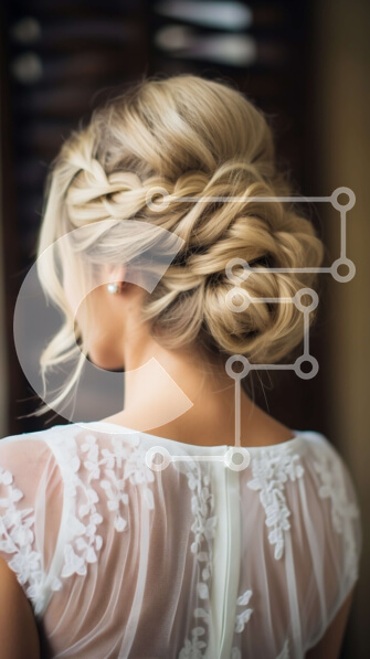 Intra Συλλεκτικό Ξύλινο Παζλ Plywood  4mm - Εκπληκτική εικόνα μιας ξανθιάς γυναίκας με λευκό φόρεμα με πλεκτό updo Σε Ξύλινο Κουτί - Διαστάσεις Puzzle: 10x10 cm – 25 κομμάτια