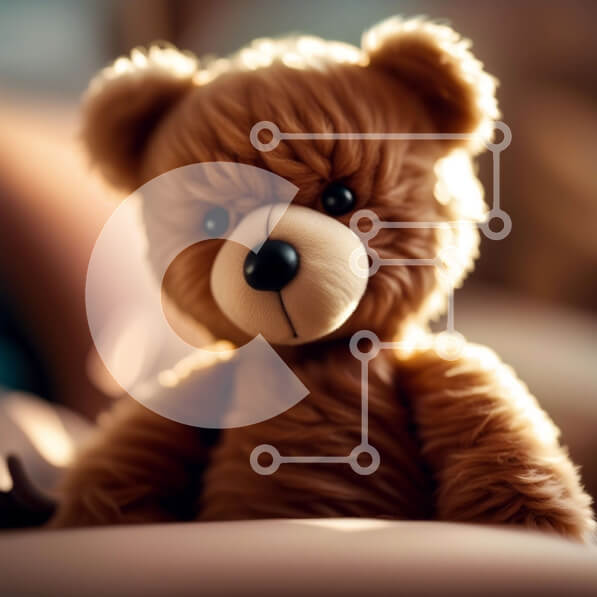 Intra Συλλεκτικό Ξύλινο Παζλ Plywood  4mm - Αξιολάτρευτη εικόνα ενός καφέ αρκουδάκι που κάθεται σε ένα κρεβάτι Σε Ξύλινο Κουτί - Διαστάσεις: 10x10 cm – 25 κομμάτια