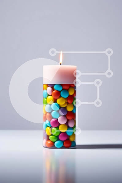 Σετ των 2 Intra Συλλεκτικό Ξύλινο Παζλ Plywood  4mm - Ποικιλία καραμέλες σε πολύχρωμο βάζο Σε Ξύλινο Κουτί - Διαστάσεις: 10x10 cm – 25 κομμάτια