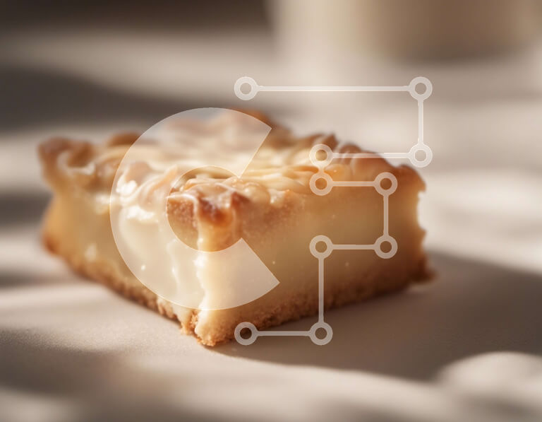 Σετ των 2 Intra Συλλεκτικό Ξύλινο Παζλ Plywood  4mm - Νόστιμο επιδόρπιο σε λευκό πιάτο με ένα ποτήρι γάλα Σε Ξύλινο Κουτί - Διαστάσεις: 10x10 cm – 25 κομμάτια