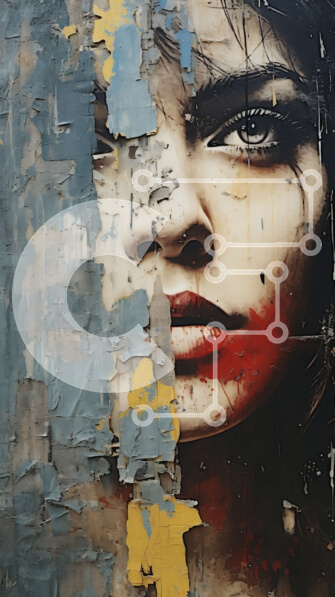 Intra Συλλεκτικό Ξύλινο Παζλ Plywood  4mm - Κοντινό πλάνο του γυναικείου προσώπου με κόκκινο κραγιόν Σε Ξύλινο Κουτί - Διαστάσεις Puzzle: 10x10 cm – 25 κομμάτια