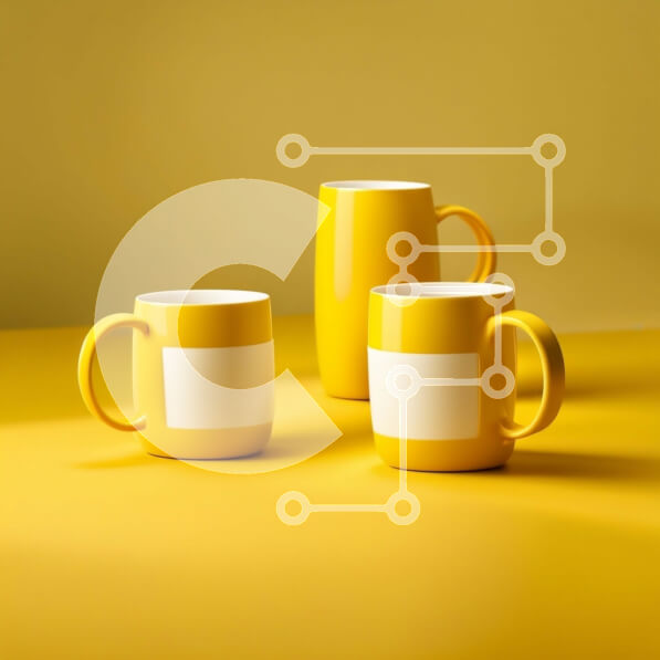 Intra Συλλεκτικό Ξύλινο Παζλ Plywood  4mm - Φωτεινές και ζωντανές κίτρινες κούπες σε αντίστοιχη επιφάνεια Σε Ξύλινο Κουτί - Διαστάσεις Puzzle: 10x10 cm – 25 κομμάτια