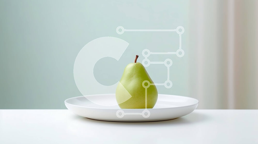 Σετ των 2 Intra Συλλεκτικό Ξύλινο Παζλ Plywood  4mm - Πράσινο αχλάδι σε λευκό πιάτο με μπλε κουρτίνα Σε Ξύλινο Κουτί - Διαστάσεις: 10x10 cm – 25 κομμάτια