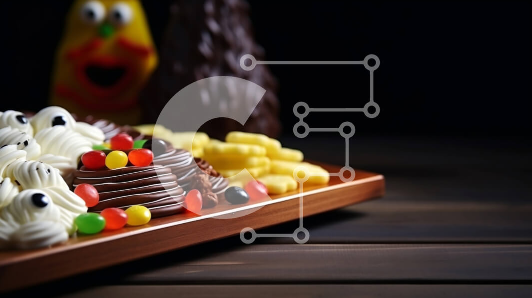 Σετ των 2 Intra Συλλεκτικό Ξύλινο Παζλ Plywood  4mm - Διάφορα επιδόρπια σε ξύλινο δίσκο Σε Ξύλινο Κουτί - Διαστάσεις: 10x10 cm – 25 κομμάτια