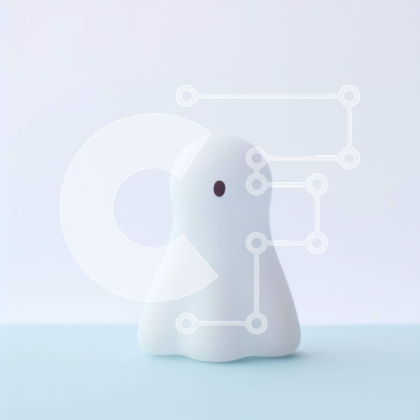 Intra Συλλεκτικό Ξύλινο Παζλ Plywood  4mm - Μικρό λευκό στολίδι φάντασμα σε μπλε επιφάνεια Σε Ξύλινο Κουτί - Διαστάσεις: 10x10 cm – 25 κομμάτια