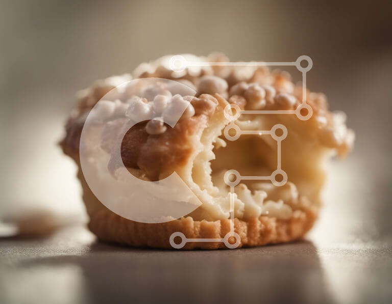 Σετ των 2 Intra Συλλεκτικό Ξύλινο Παζλ Plywood  4mm - Νόστιμη ζύμη με λευκό παγωμένο σε ημιτελή επιφάνεια Σε Ξύλινο Κουτί - Διαστάσεις: 10x10 cm – 25 κομμάτια