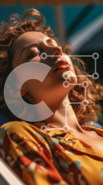 Intra Συλλεκτικό Ξύλινο Παζλ Plywood  4mm - Χαλαρωτική γυναίκα με πολύχρωμο πουκάμισο σε πολυθρόνα Σε Ξύλινο Κουτί - Διαστάσεις Puzzle: 10x10 cm – 25 κομμάτια