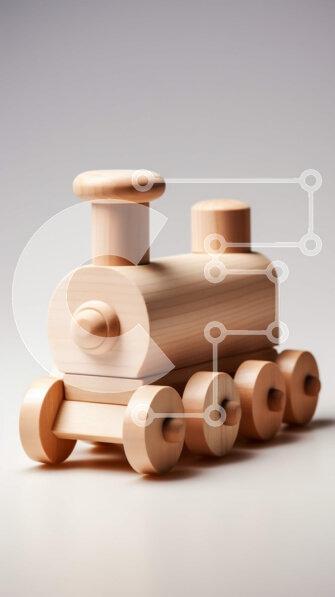 Intra Συλλεκτικό Ξύλινο Παζλ Plywood  4mm - Όμορφη ξύλινη φωτογραφία τρένου παιχνιδιού Σε Ξύλινο Κουτί - Διαστάσεις: 10x10 cm – 25 κομμάτια