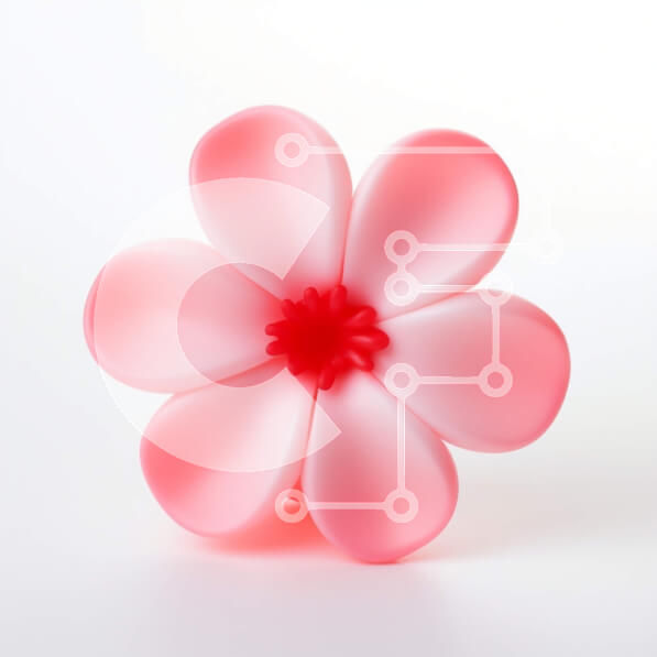 Intra Συλλεκτικό Ξύλινο Παζλ Plywood  4mm - Ροζ λουλούδι διακόσμηση σε λευκό φόντο Σε Ξύλινο Κουτί - Διαστάσεις: 10x10 cm – 25 κομμάτια