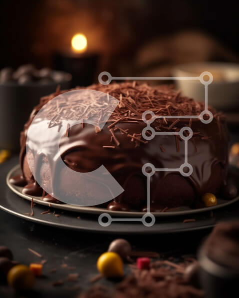 Σετ των 2 Intra Συλλεκτικό Ξύλινο Παζλ Plywood  4mm - Λαχταριστό κέικ σοκολάτας με παγωμένο σοκολάτα και πασπάλισμα Σε Ξύλινο Κουτί - Διαστάσεις: 10x10 cm – 25 κομμάτια