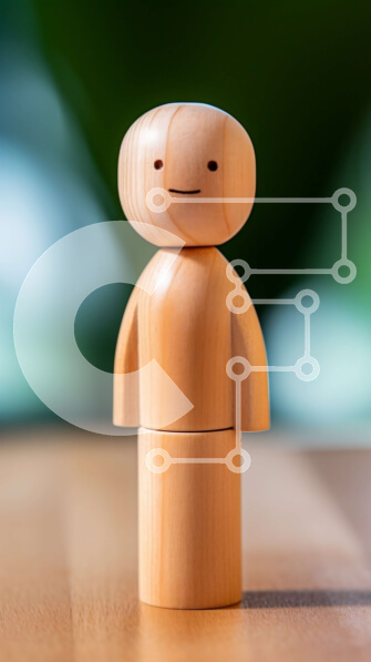 Intra Συλλεκτικό Ξύλινο Παζλ Plywood  4mm - Χαρούμενο ξύλινο ειδώλιο με πράσινο φόντο Σε Ξύλινο Κουτί - Διαστάσεις: 10x10 cm – 25 κομμάτια