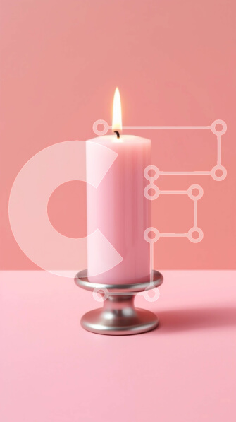 Intra Συλλεκτικό Ξύλινο Παζλ Plywood  4mm - Όμορφη εικόνα ενός ροζ κεριού σε ένα τραπέζι Σε Ξύλινο Κουτί - Διαστάσεις: 10x10 cm – 25 κομμάτια