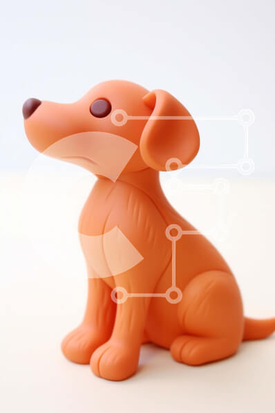 Intra Συλλεκτικό Ξύλινο Παζλ Plywood  4mm - Πορτοκαλί σκυλί παιχνιδιών σε λευκή επιφάνεια Σε Ξύλινο Κουτί - Διαστάσεις: 10x10 cm – 25 κομμάτια